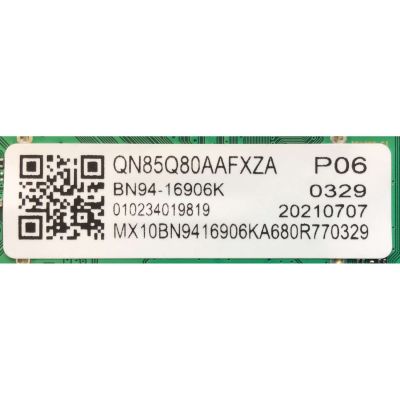 MAIN PARA TV SAMSUNG NUMERO DE PARTE BN94-16906K / BN41-02902A / BN97-18270L / PANEL CY-TA085FKAV1H / MODELO QN85Q80AAFXZA AB05 / QN85Q80AAFXZA / QN85Q80AAF - Imagen 2
